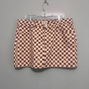 Madewell Geometric Mini Skirt in Tan and Brown